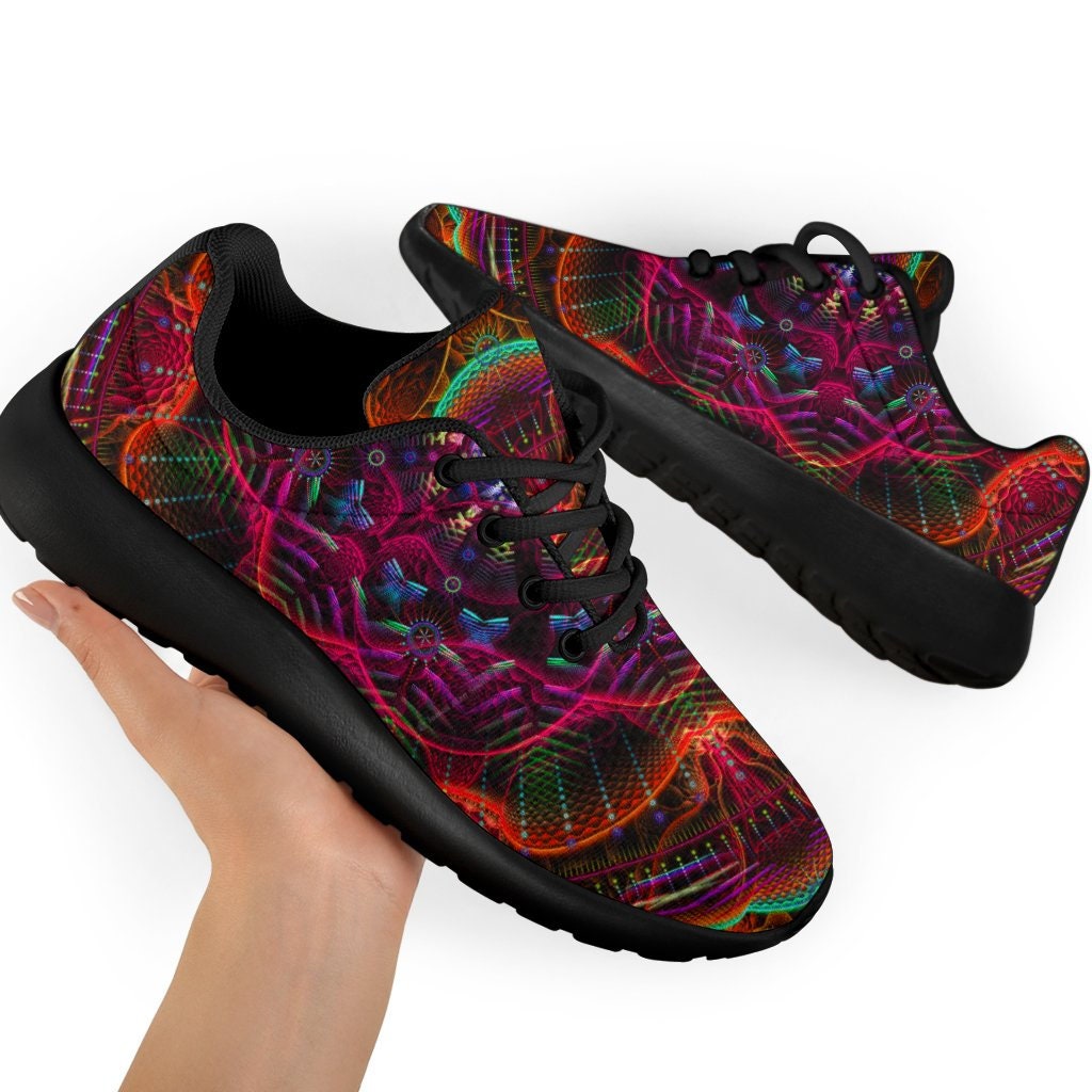 Psychedelic Sport Canvas Sneakers: Lightweight Colorful Trainers Unique