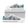 Administration License Plate Low Top Canvas Shoes: Custom