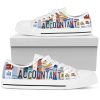Accountant Canvas Shoes: License Plate Low Top Tennis
