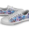 Sign Language Low Top Canvas Shoes: License Plate