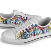 Autism Awareness Low Top Canvas Shoes: License Plate