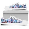 Sign Language Low Top Canvas Shoes: License Plate