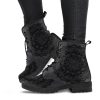 Flower Of Life Vegan Leather Combat Boots: Unique