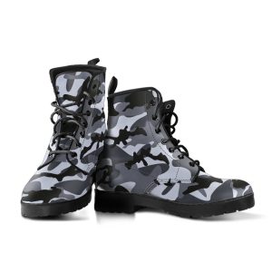 Camo Vegan Combat Boots: Custom Camouflage Military Style