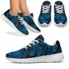 Blue Psychedelic Pattern Sneakers: Sport Lightweight Canvas Shoes