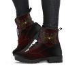 Butterfly Mandala Vegan Leather Combat Boots: Spiritual Design
