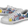 Navy Nana Custom License Plate Sneakers: Low Top
