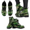 Green Camo Vegan Combat Boots: Military Style