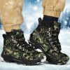 Camo Skull Alpine Boots: Vegan Leather Hiking Boots