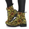 Sunflower Vegan Leather Combat Boots: Bohemian Ankle Boots