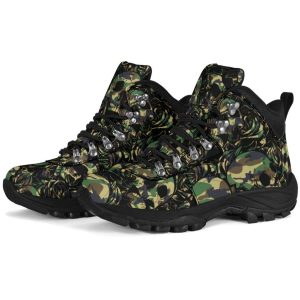 Camo Skull Alpine Boots: Vegan Leather Hiking Boots