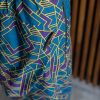 Men's Geometric Harem Pants: Blue Gold Cotton Rave