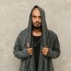 Stonewashed Grey Jedi Hoodie: Cotton Festival Robe