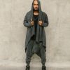 Ninja Stonewashed Grey Harem Pants: Cotton Samurai Drop