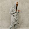 Misty Grey Jedi Style Cotton Hoodie: Dystopian Festival
