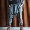 Ninja Stonewashed Grey Harem Pants: Cotton Samurai Drop