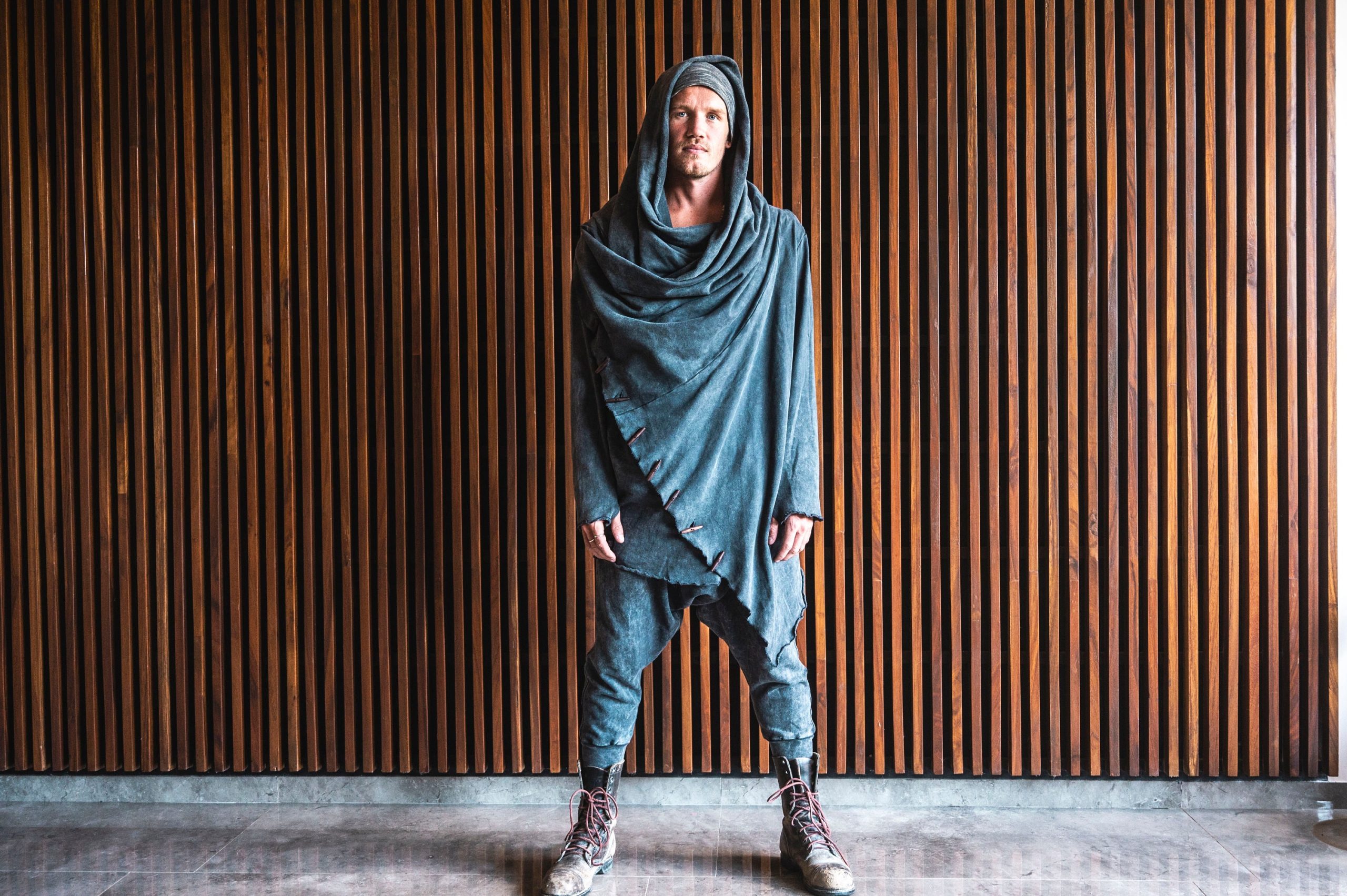 Stonewashed Grey Jedi Hoodie: Cotton Festival Robe