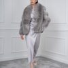 Gray Fox Fur Jacket: Shawl Collar Finnish Skins