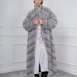 Sapphire Mink Fur Coat With Shawl Collar