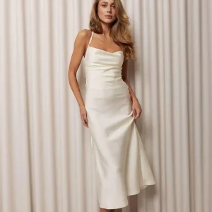 Elegant Backless Silk Slip Evening Dress