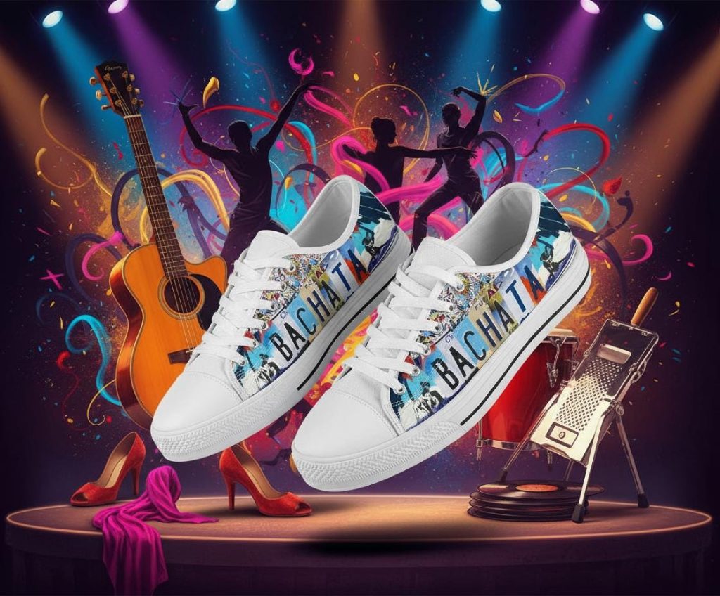 Bachata Dance Shoes: License Plate Sneakers Custom Canvas