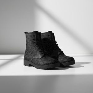Flower Of Life Vegan Leather Combat Boots: Unique