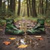 Green Camo Vegan Combat Boots: Military Style