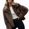 Brown Faux Fur Short Coat: Vintage Inspired Vegan