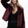 Red Faux Fur Jacket: Vegan Winter Plush Coat