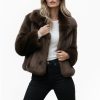 Brown Faux Fur Short Coat: Vintage Inspired Vegan