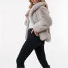 Beige Faux Fur Jacket: Short Vegan Coat Elegant