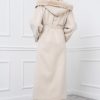 Ivory Cashmere Coat With Mink Hood