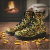 Sunflower Vegan Leather Combat Boots: Bohemian Ankle Boots